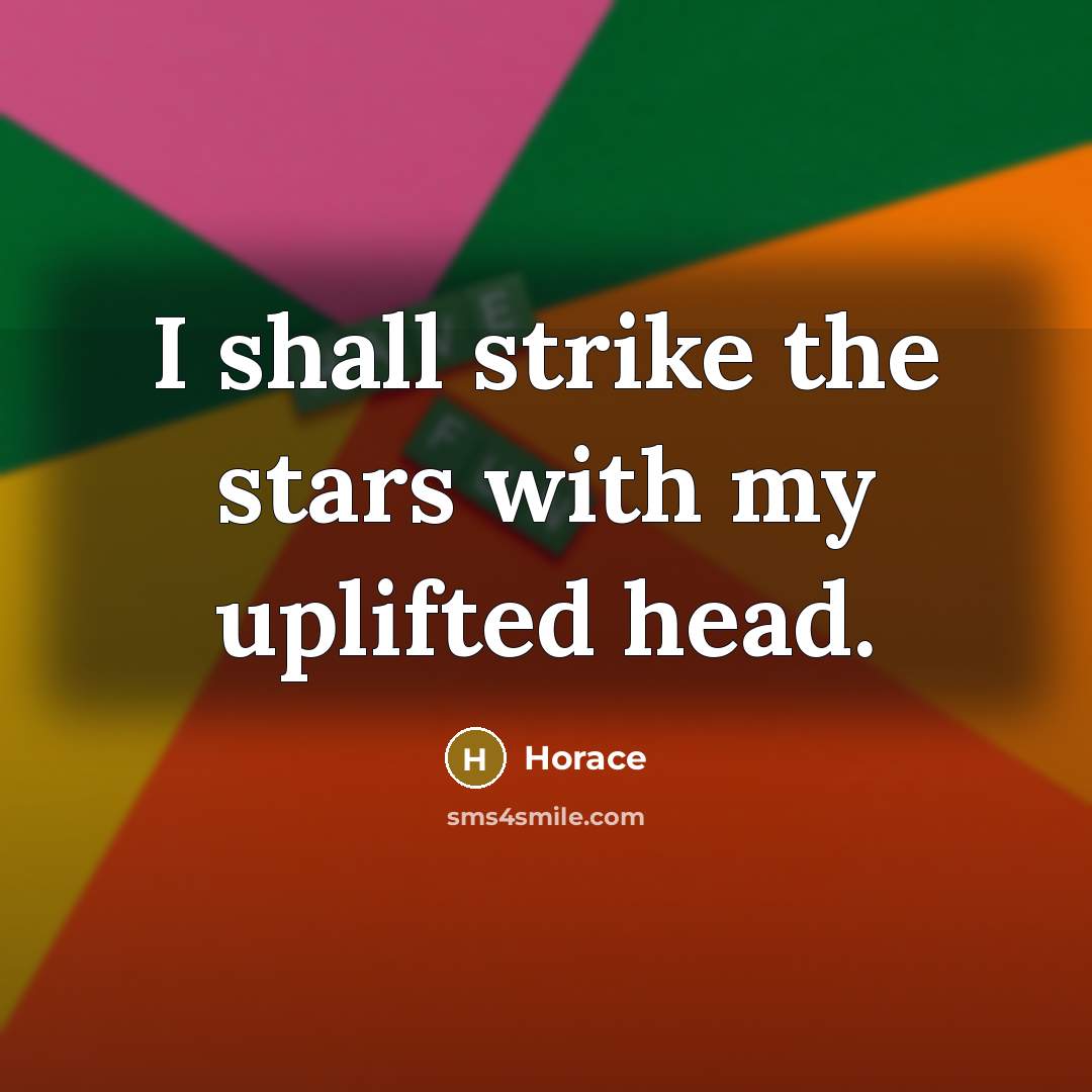 “I shall strike the stars with my uplifted head.…” quote by Horace