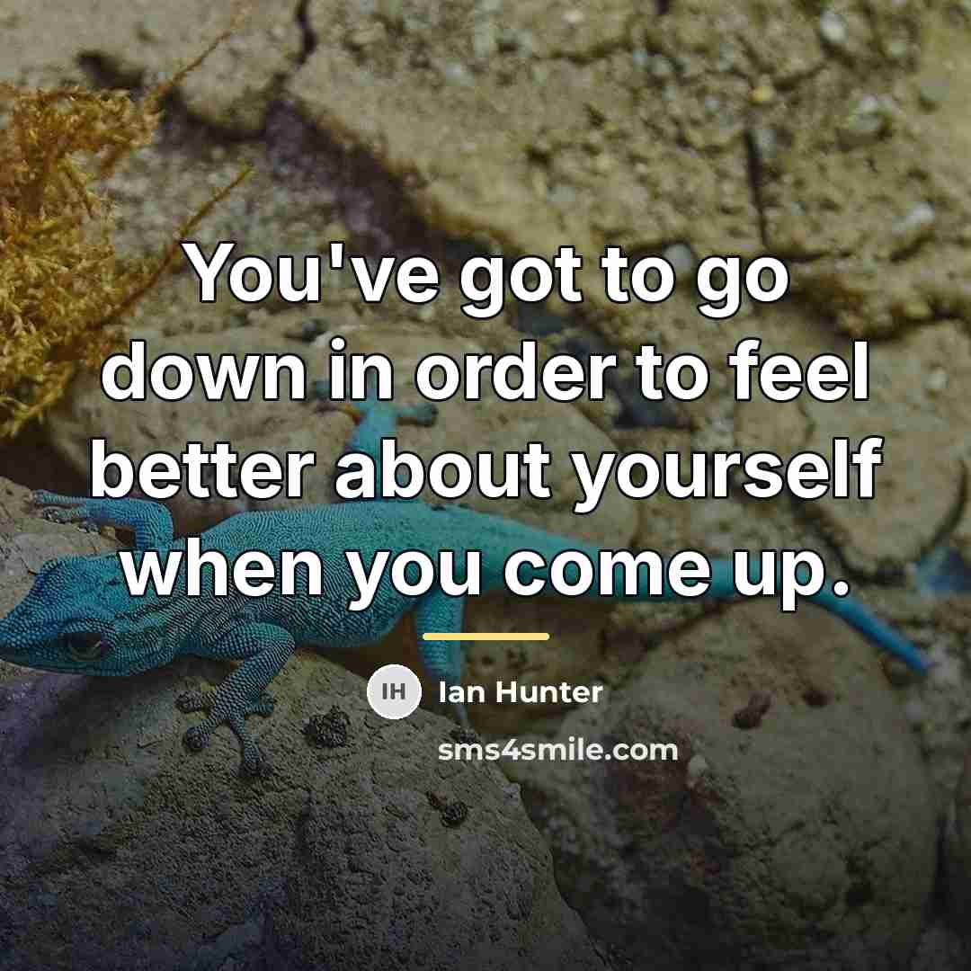 “You've got to go down in order to feel better…” quote by Ian Hunter