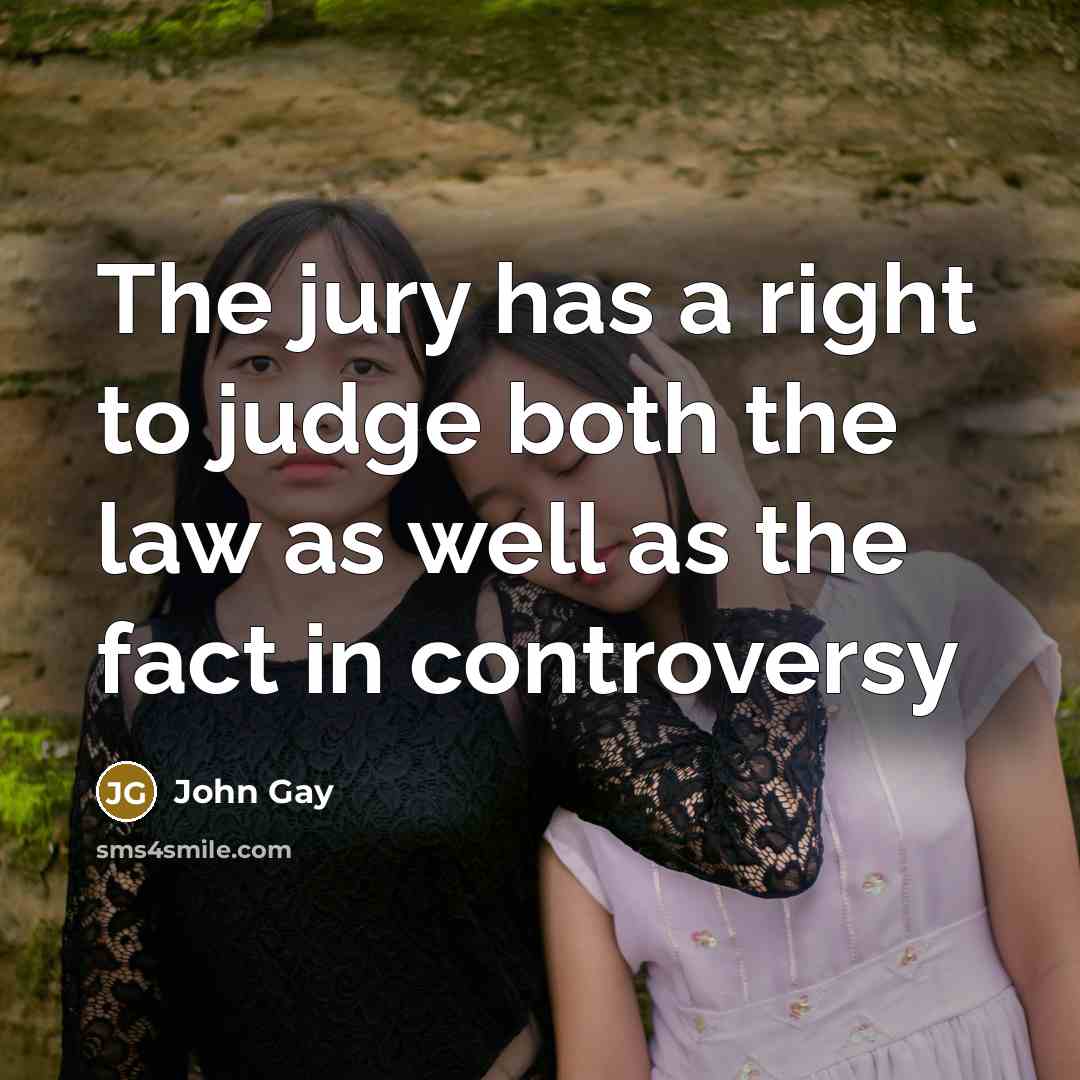 “The jury has a right to judge both the law as well as the fact in controversy” quote by John Gay