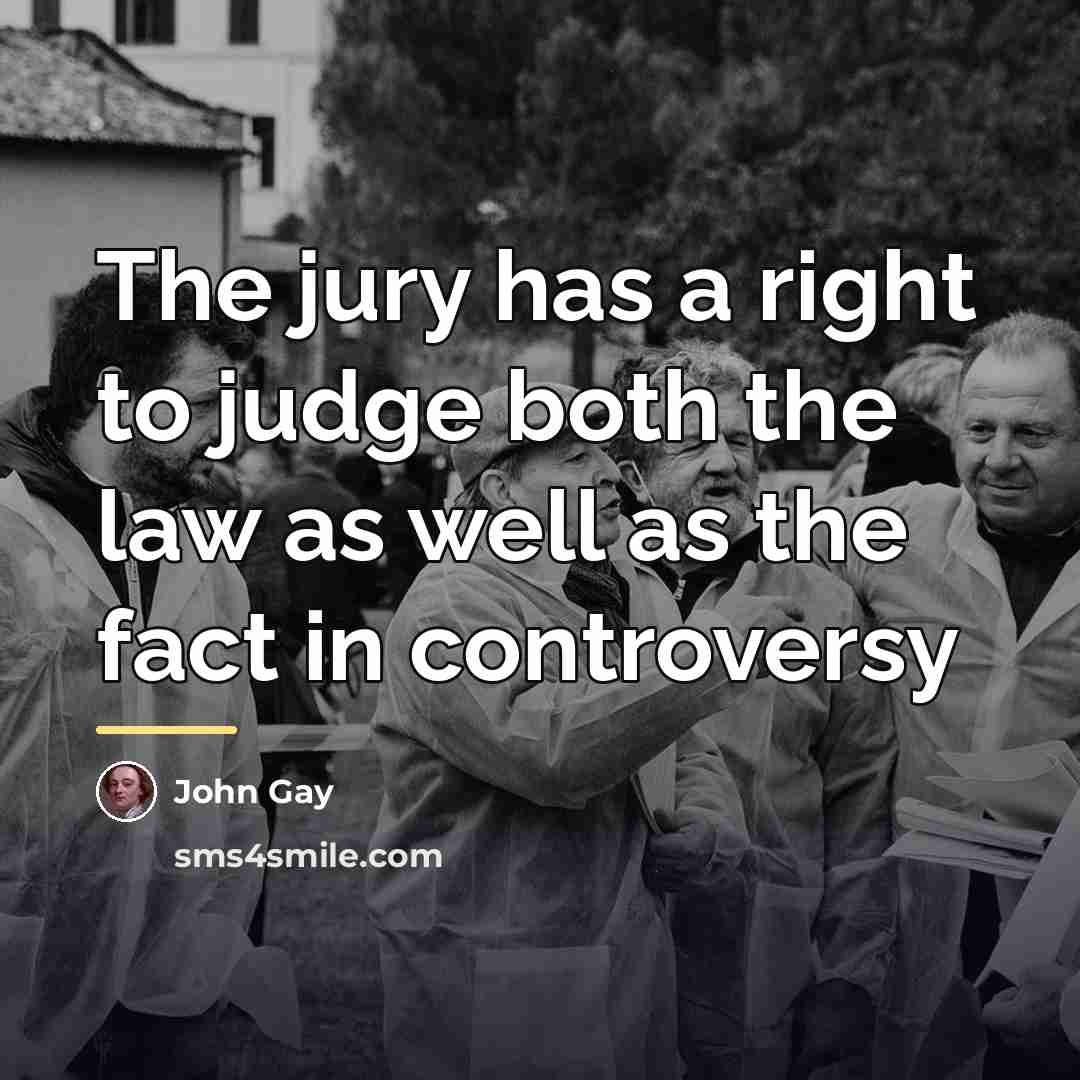 “The jury has a right to judge both the law…” quote by John Gay