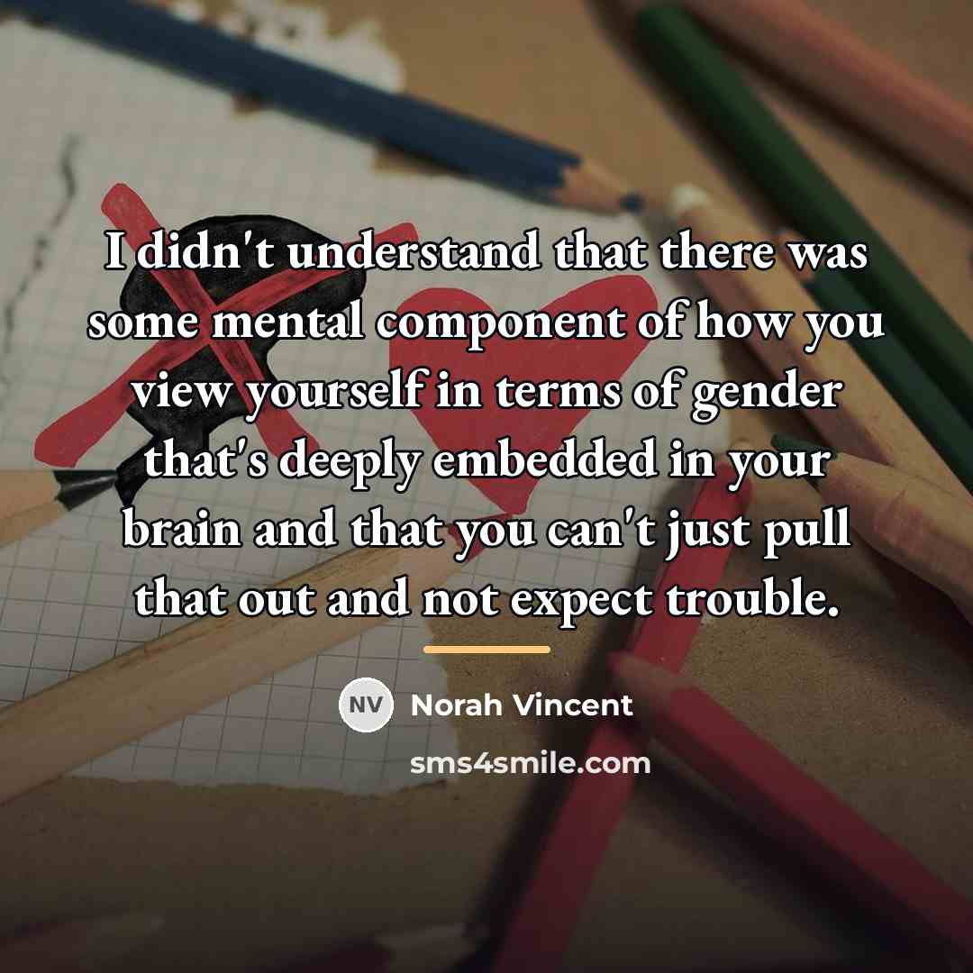 “I didn't understand that there was some mental component of…” quote by Norah Vincent