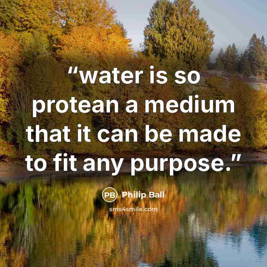 “water is so protean a medium that it can be made to fit any purpose.” quote by Philip Ball