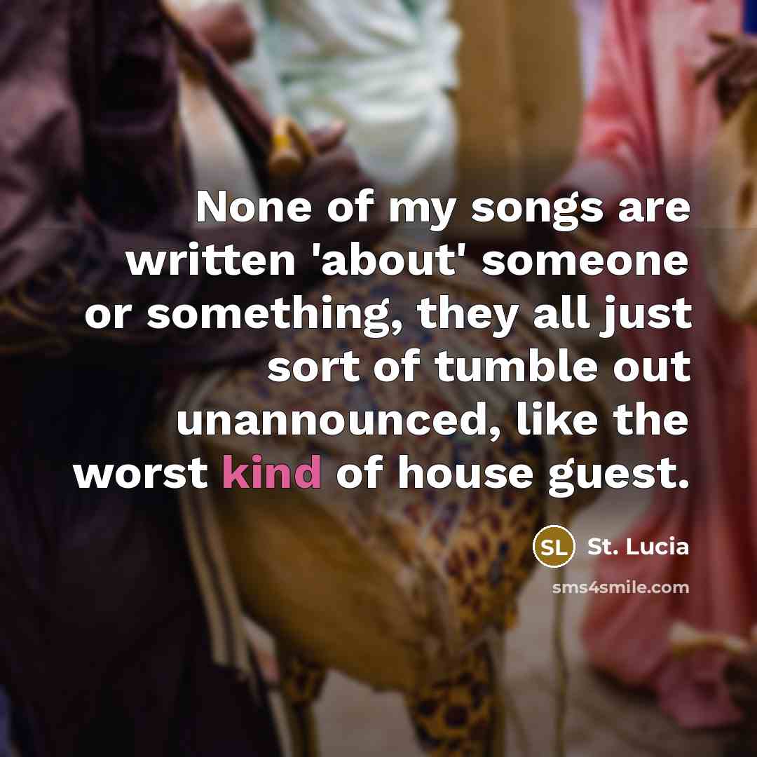 “None of my songs are written 'about' someone or something,…” quote by St. Lucia