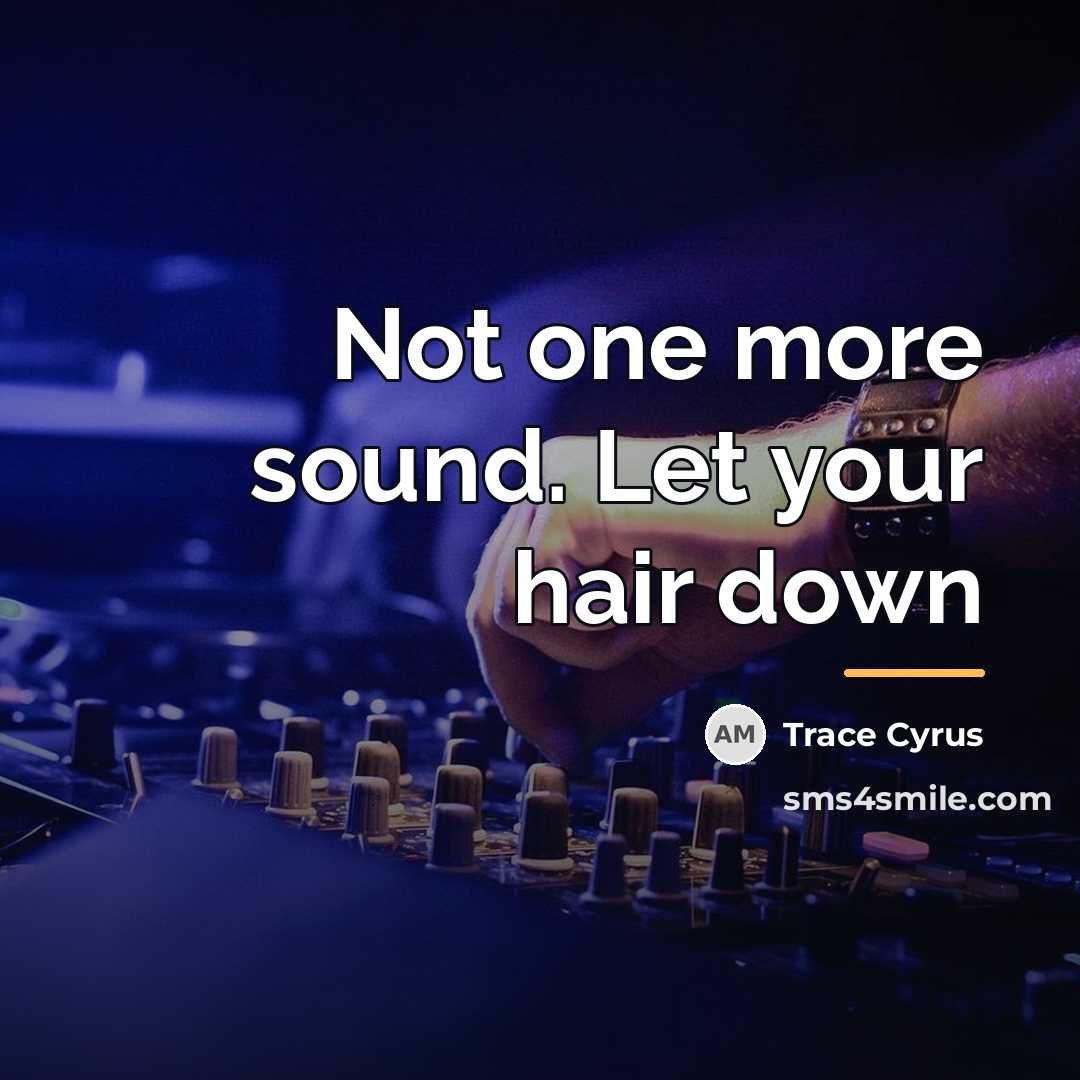 “Not one more sound. Let your hair down…” quote by Trace Cyrus