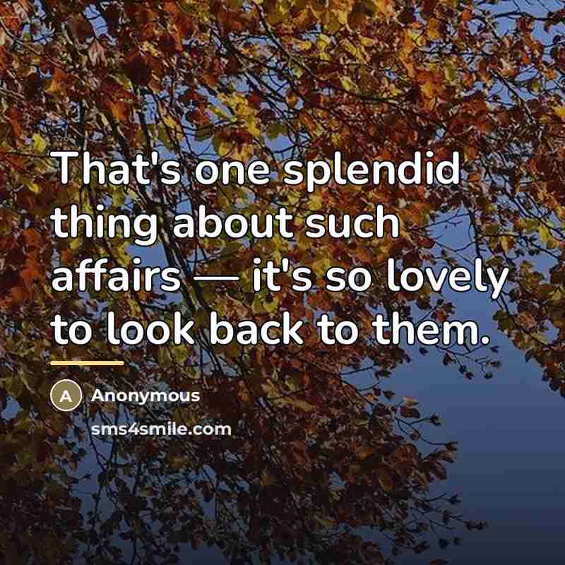 “That's one splendid thing about such affairs — it's so…” quote by Anonymous