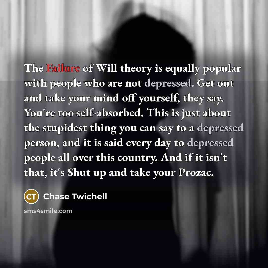 “The Failure of Will theory is equally popular with people…” quote by Chase Twichell
