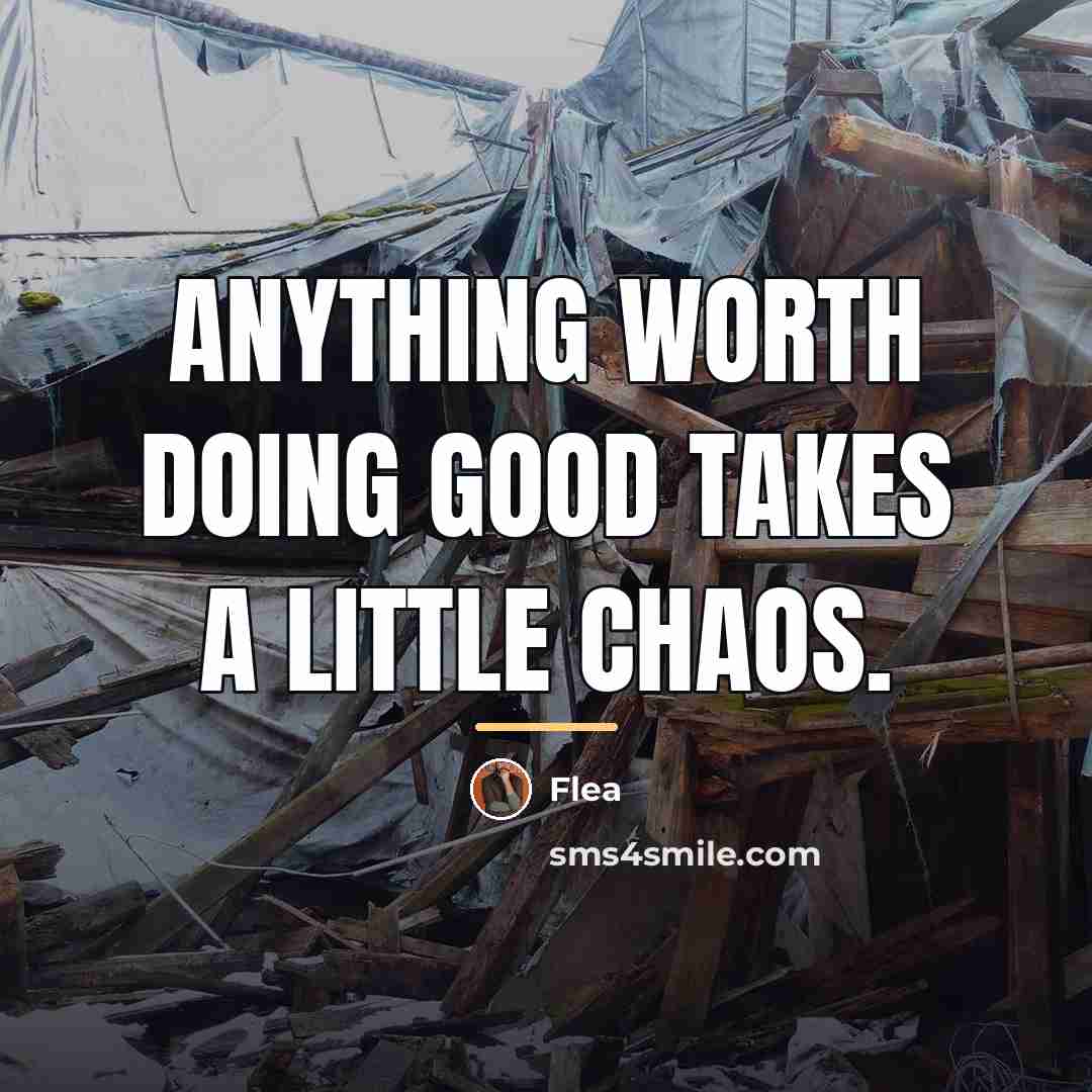 “Anything worth doing good takes a little chaos.…” quote by Flea