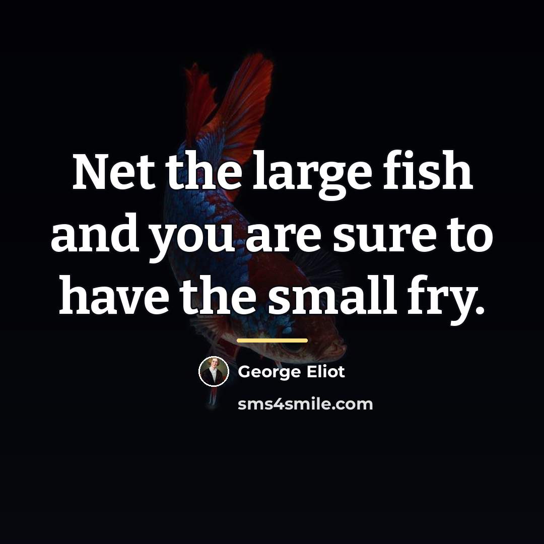 “Net the large fish and you are sure to have…” quote by George Eliot