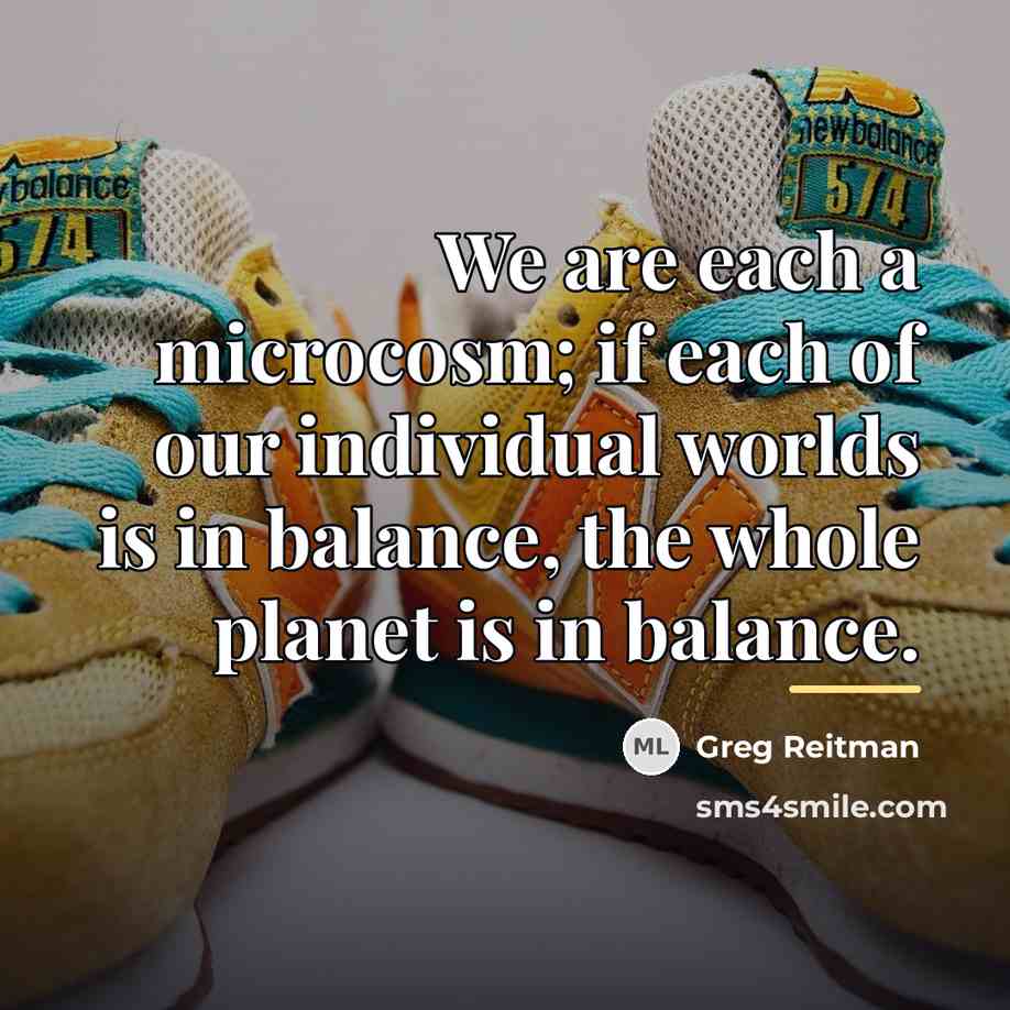 “We are each a microcosm; if each of our individual…” quote by Greg Reitman