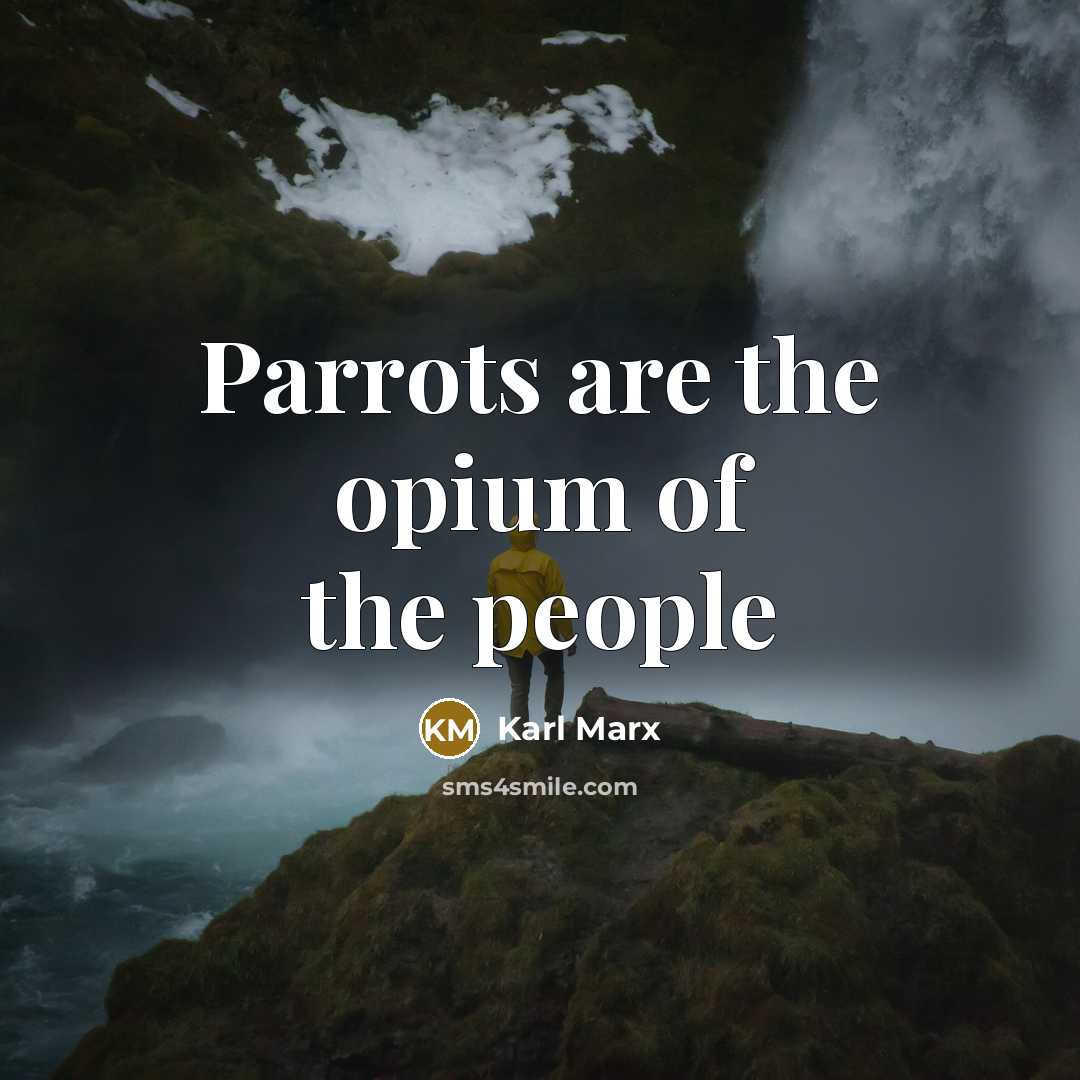 “Parrots are the opium of the people…” quote by Karl Marx