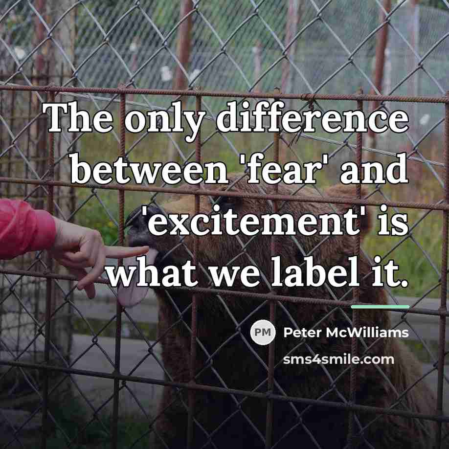 “The only difference between 'fear' and 'excitement' is what we…” quote by Peter McWilliams