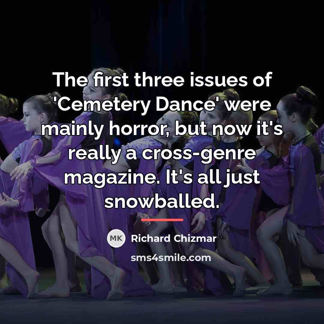 “The first three issues of 'Cemetery Dance' were mainly horror,…” quote by Richard Chizmar