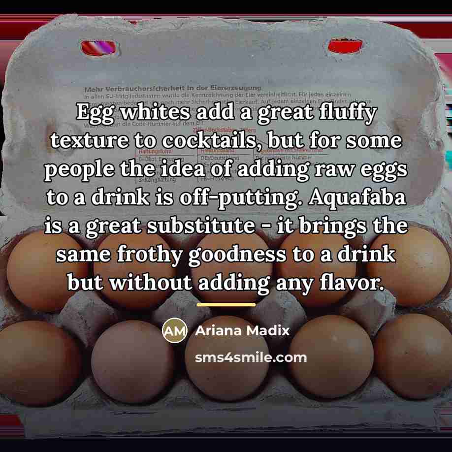 “Egg whites add a great fluffy texture to cocktails, but…” quote by Ariana Madix