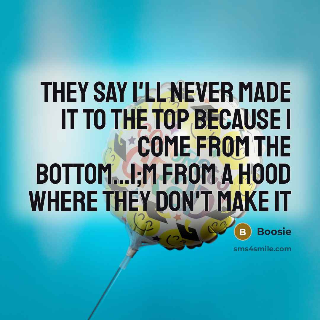 “They Say I'll Never Made It To The Top Because…” quote by Boosie
