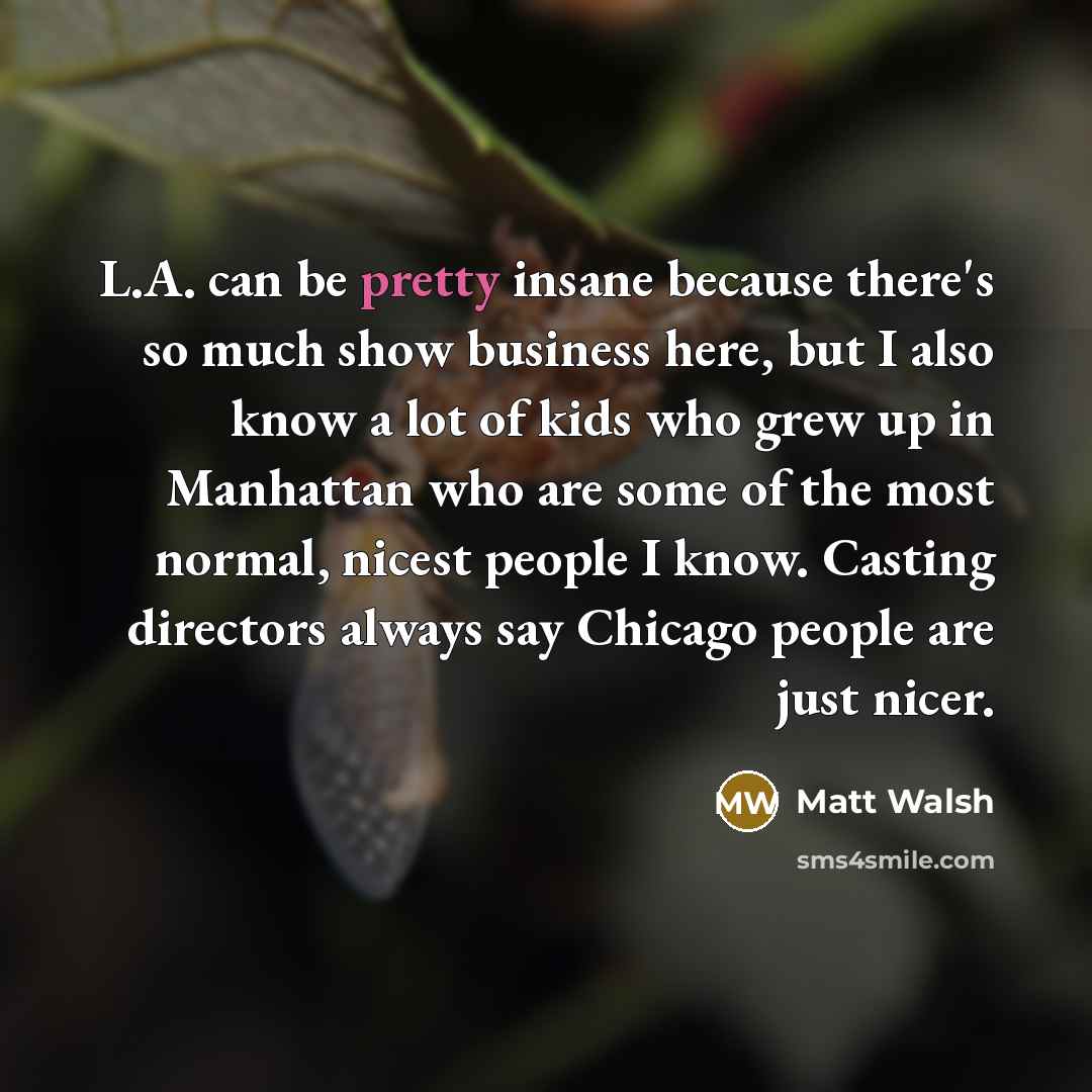“L.A. can be pretty insane because there's so much show…” quote by Matt Walsh