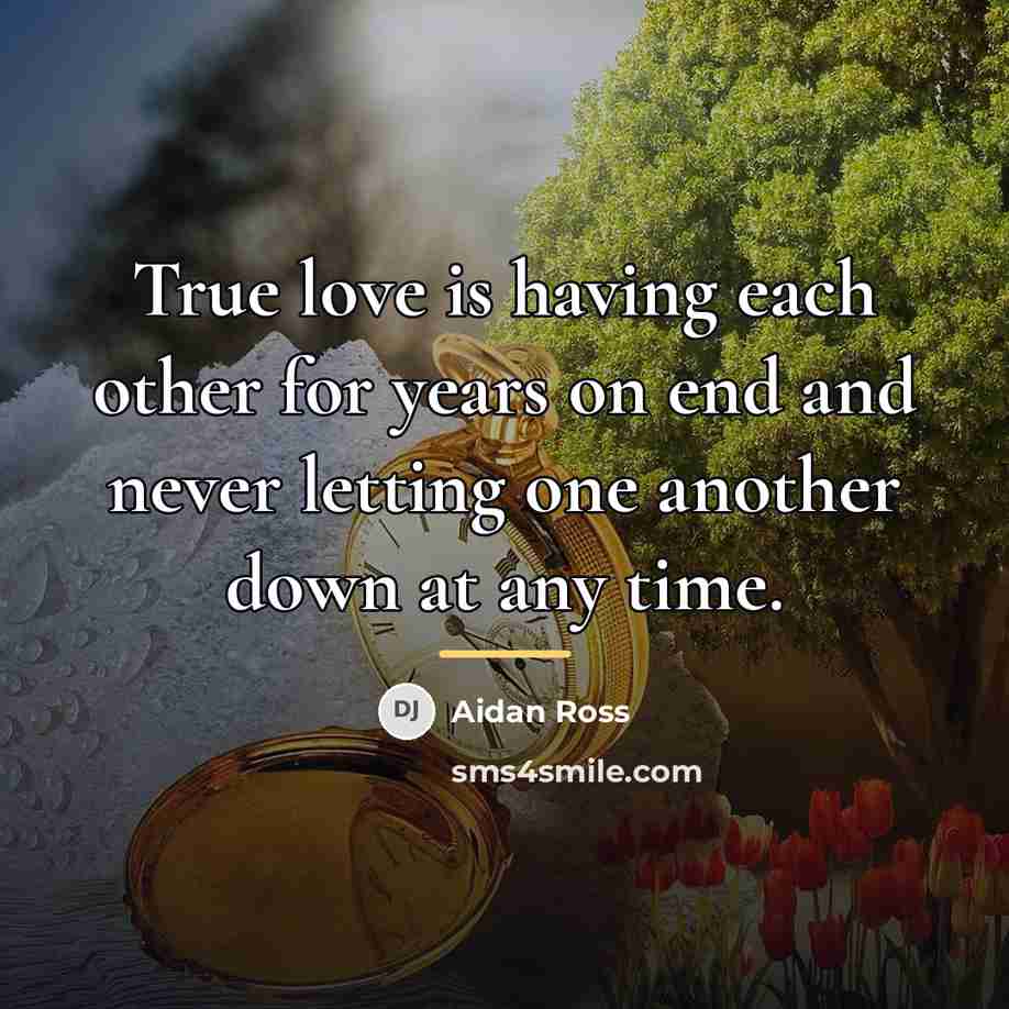 “True love is having each other for years on end…” quote by Aidan Ross
