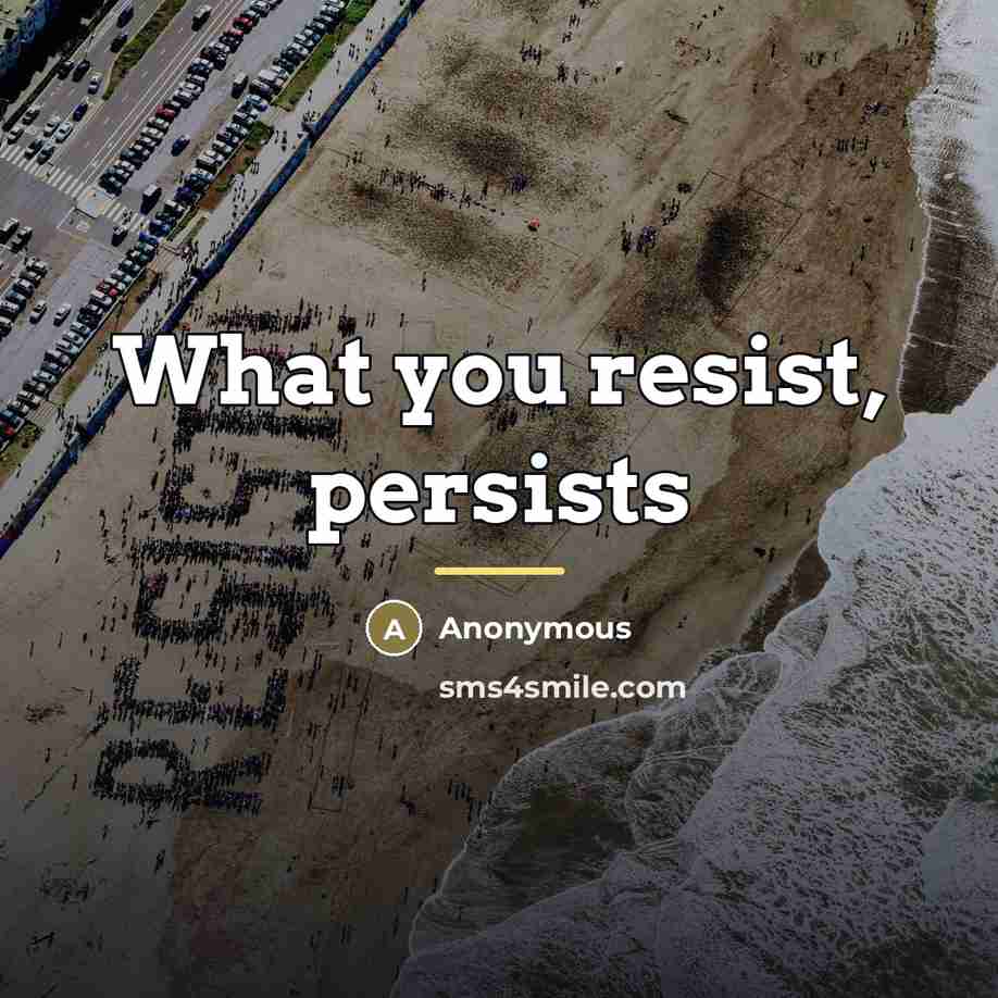 “What you resist, persists…” quote by Anonymous