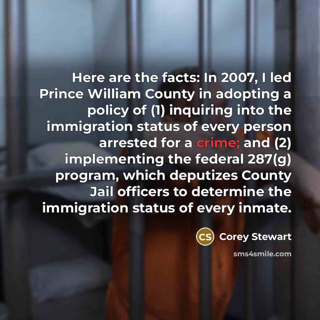“Here are the facts: In 2007, I led Prince William…” quote by Corey Stewart
