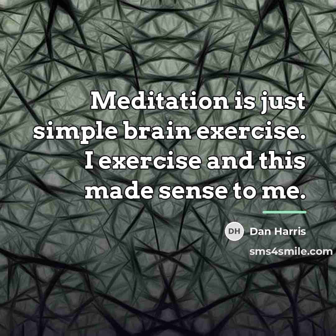 “Meditation is just simple brain exercise. I exercise and this…” quote by Dan Harris