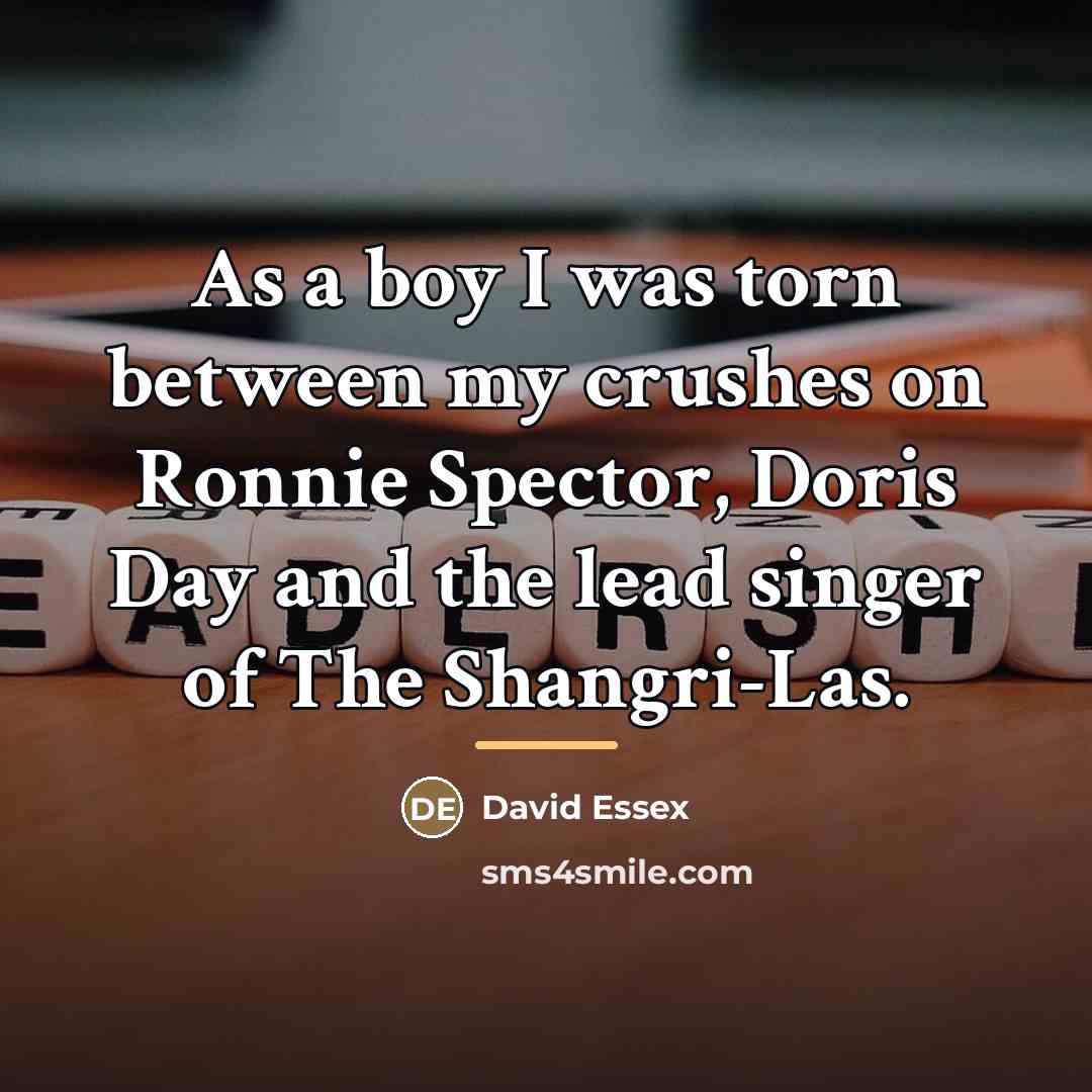 “As a boy I was torn between my crushes on…” quote by David Essex