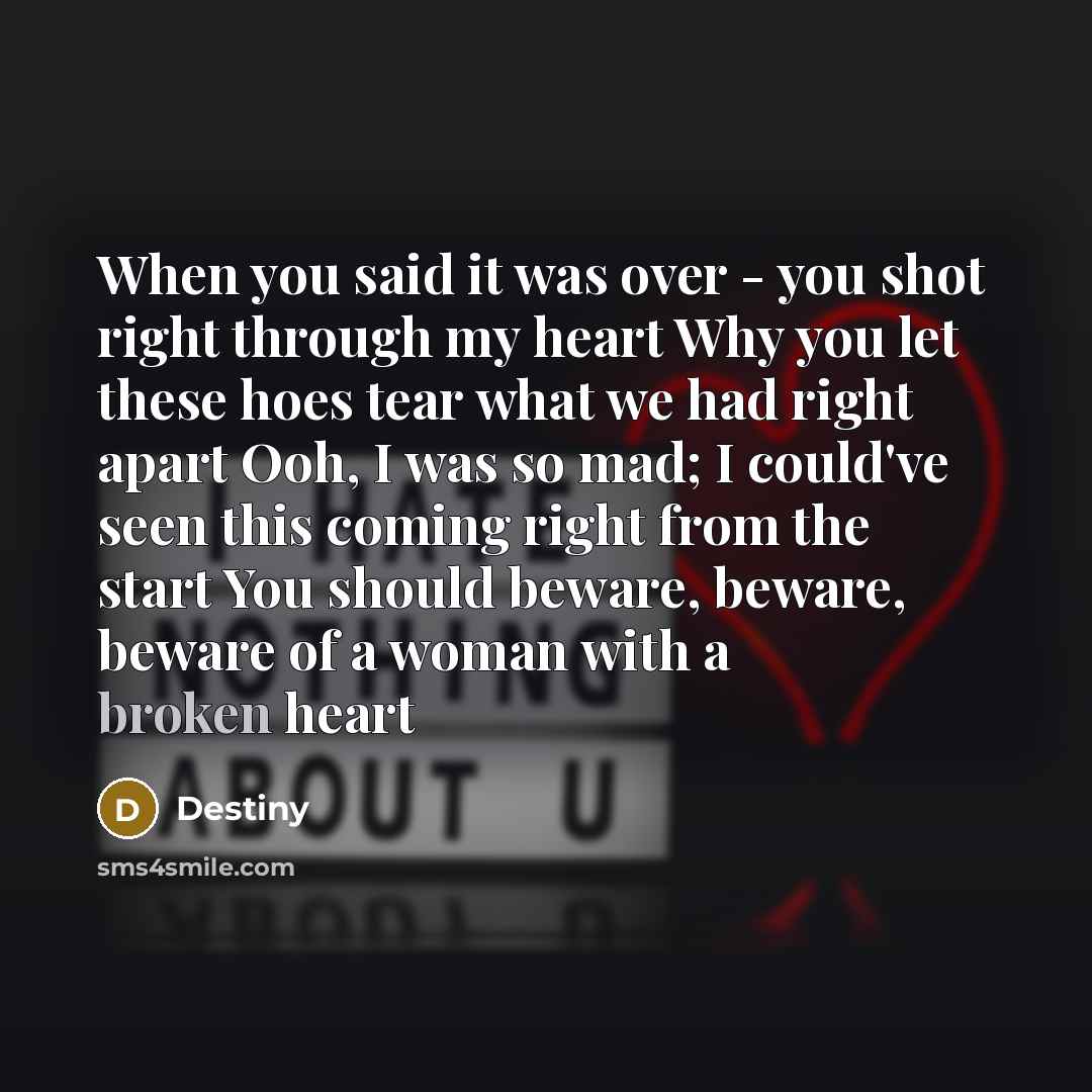 “When you said it was over - you shot right…” quote by Destiny