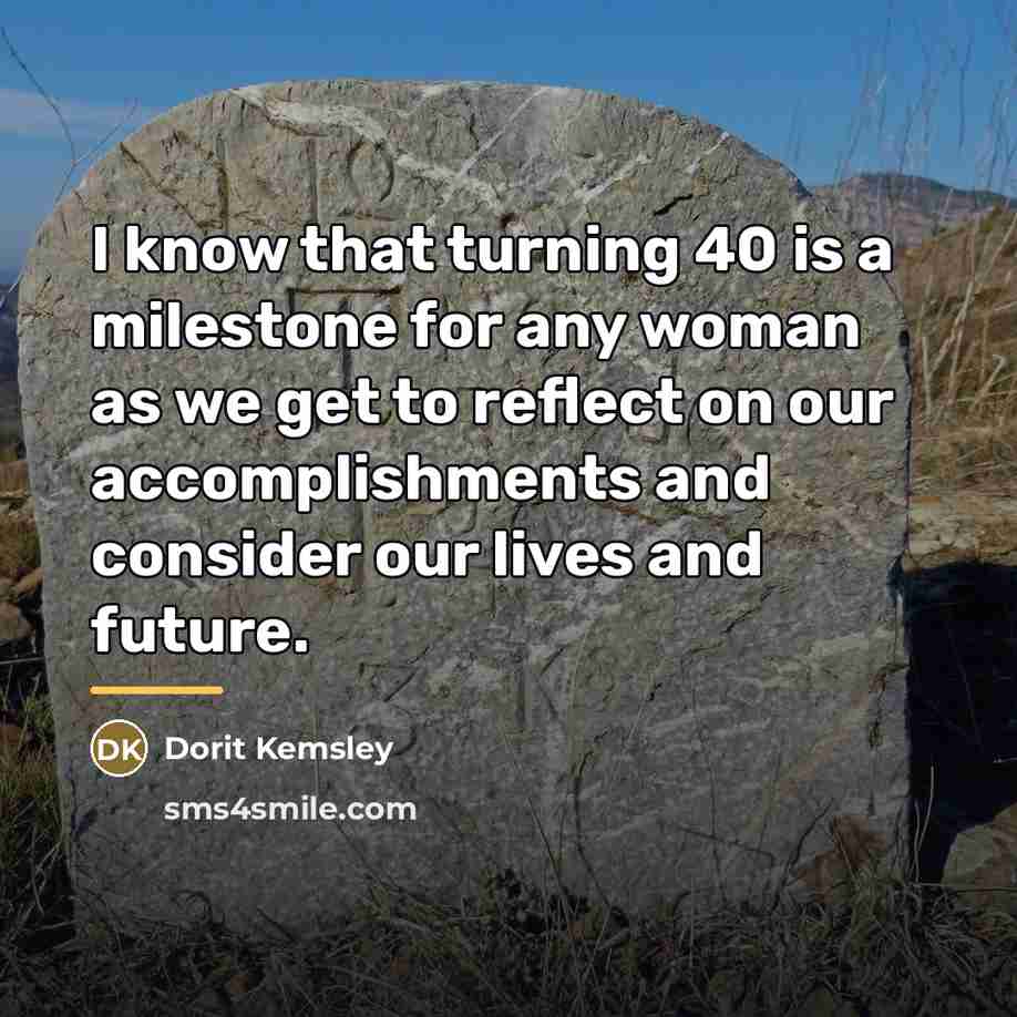 “I know that turning 40 is a milestone for any…” quote by Dorit Kemsley