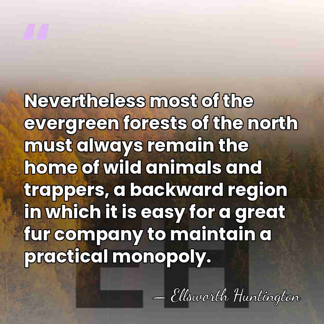 Nevertheless most of the evergreen forests of the north must always remain&hellip; - Ellsworth Huntington