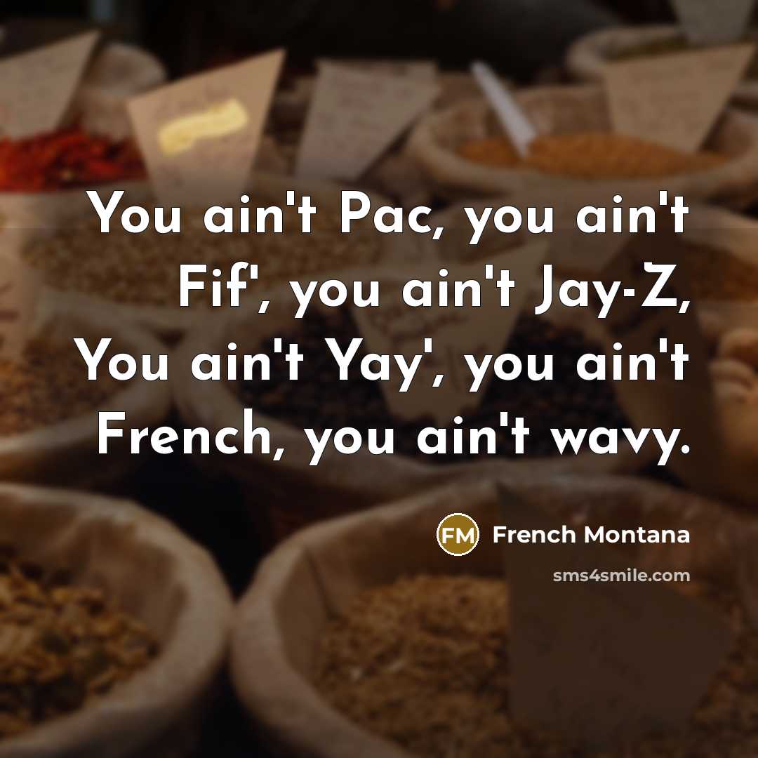 “You ain't Pac, you ain't Fif', you ain't Jay-Z, You…” quote by French Montana