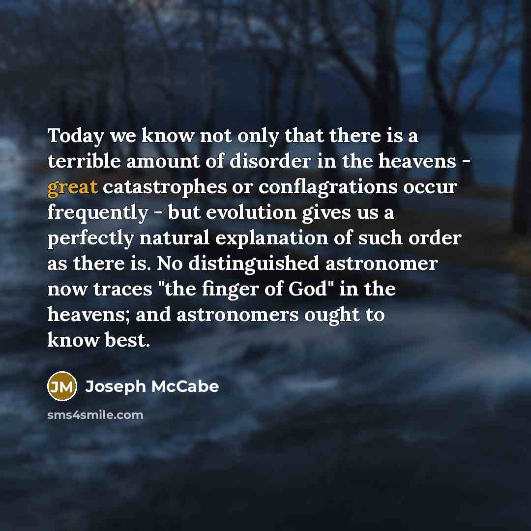“Today we know not only that there is a terrible…” quote by Joseph McCabe