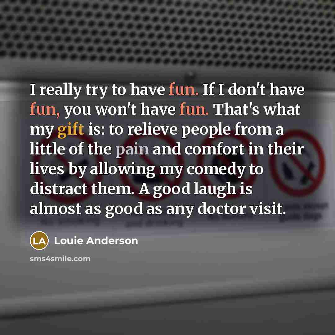 “I really try to have fun. If I don't have…” quote by Louie Anderson