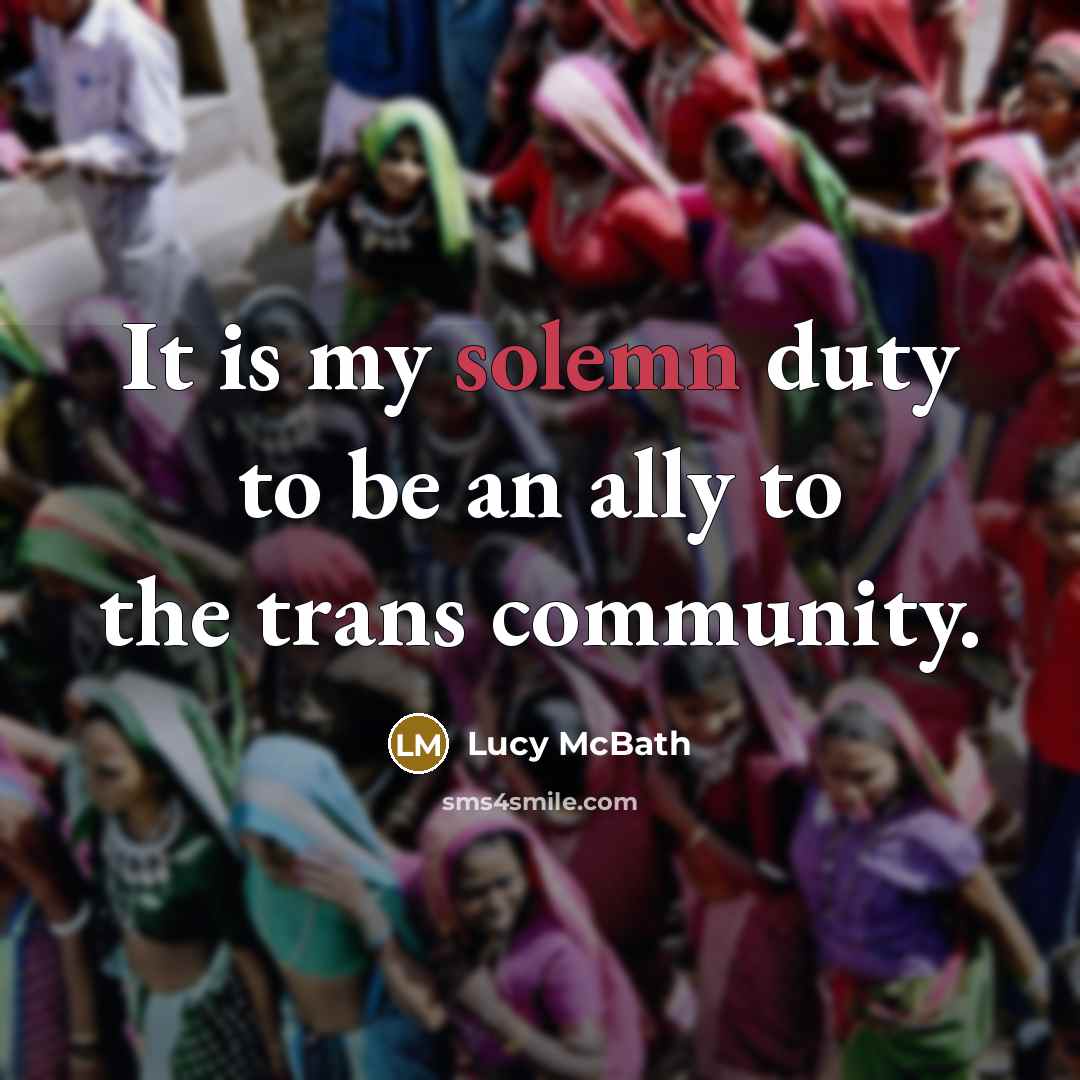 “It is my solemn duty to be an ally to…” quote by Lucy McBath