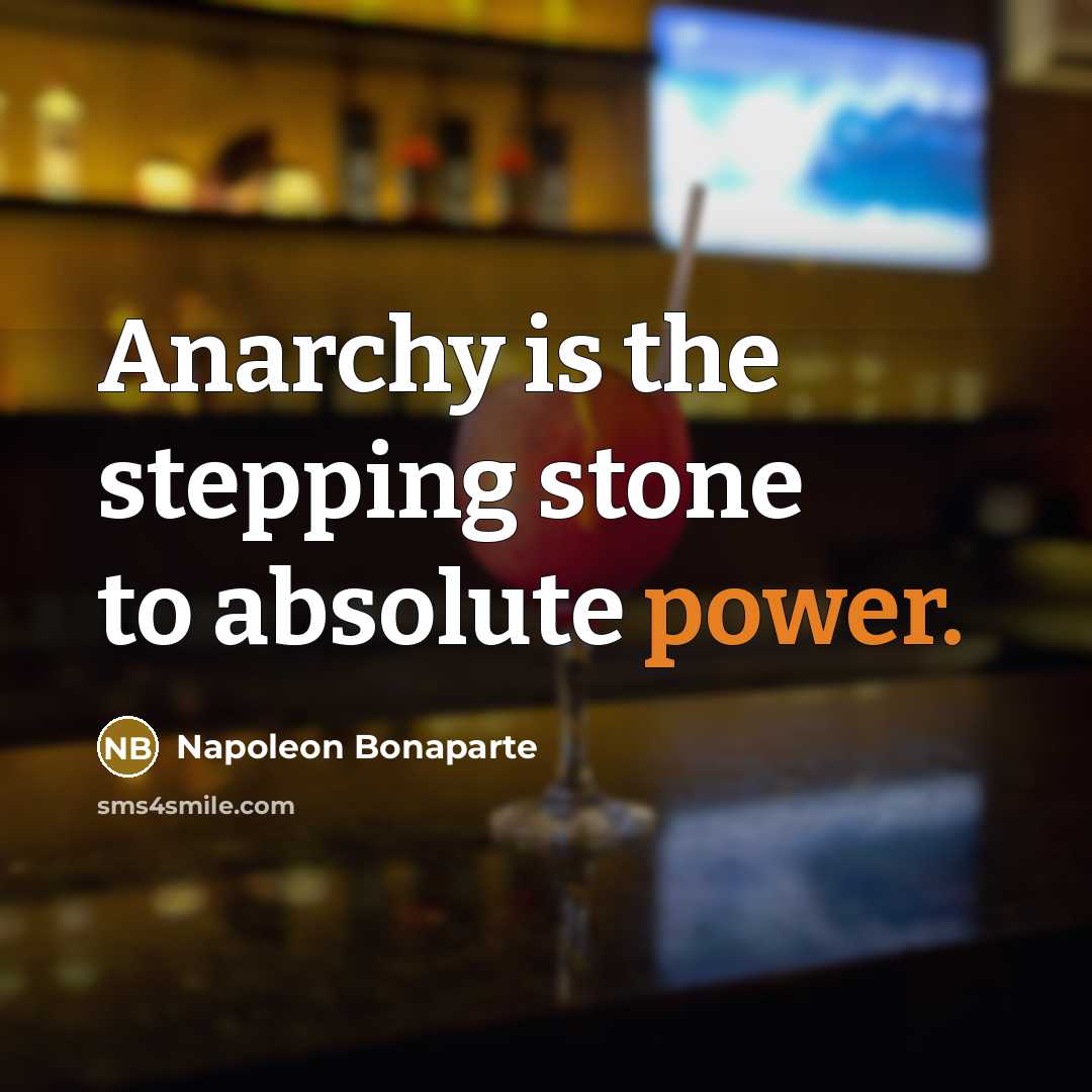 “Anarchy is the stepping stone to absolute power.…” quote by Napoleon Bonaparte