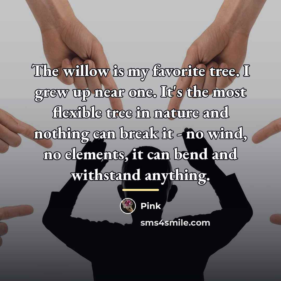 “The willow is my favorite tree. I grew up near…” quote by Pink