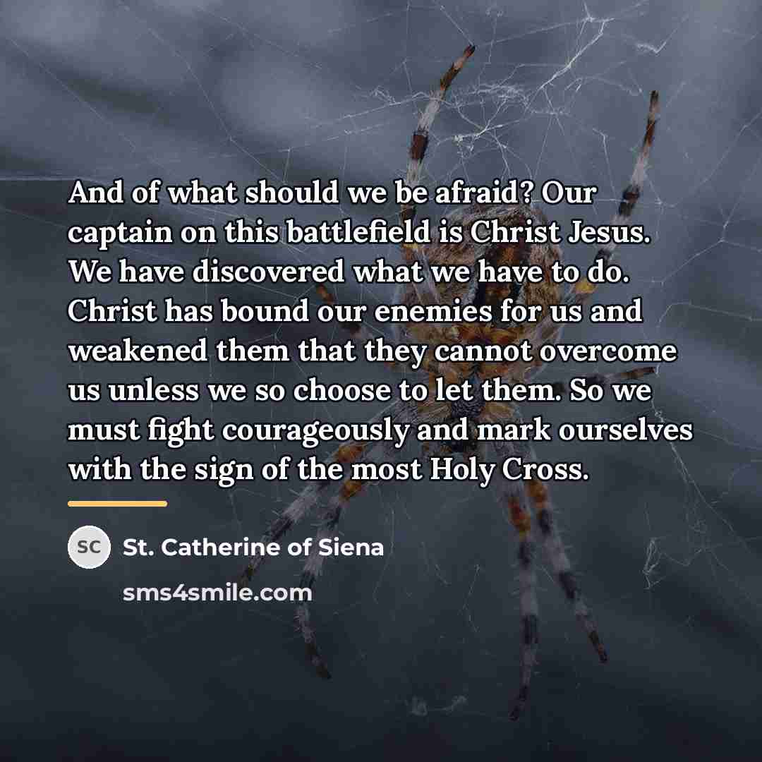 “And of what should we be afraid? Our captain on…” quote by St. Catherine of Siena