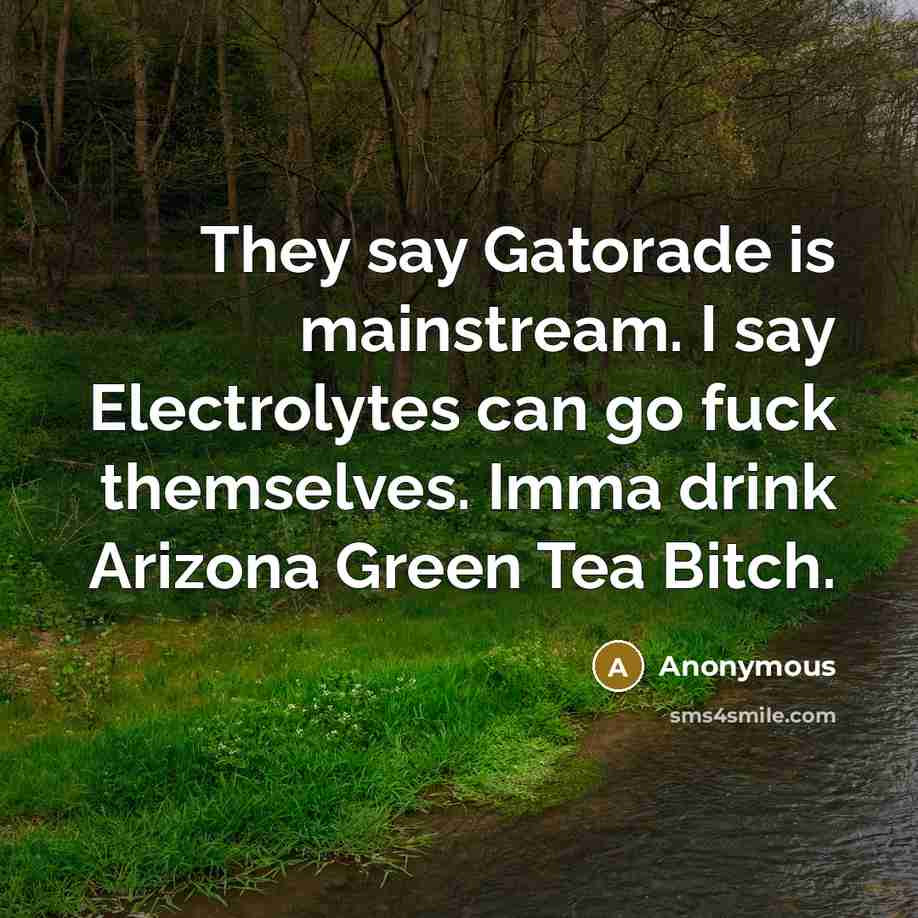 “They say Gatorade is mainstream. I say Electrolytes can go…” quote by Anonymous