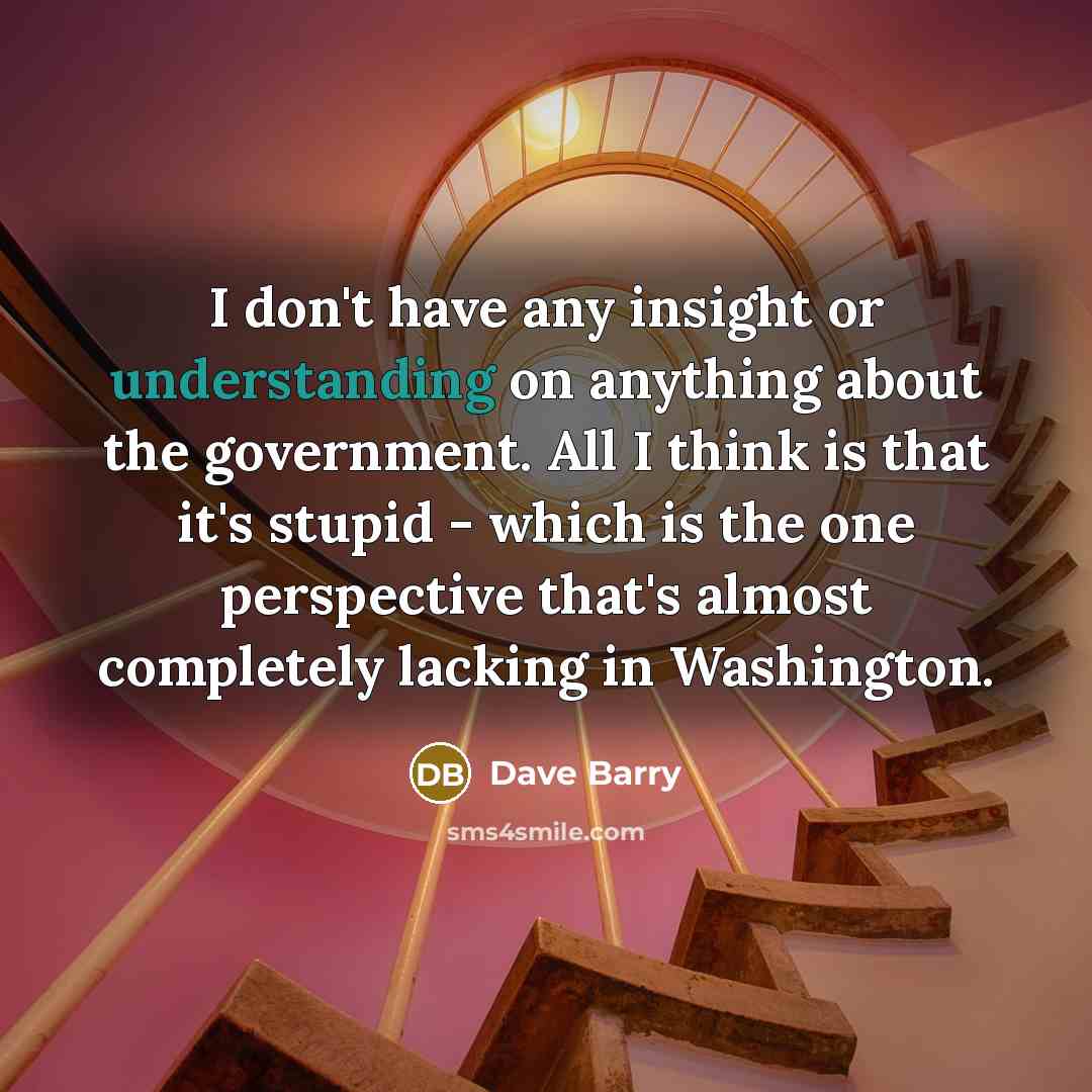 “I don't have any insight or understanding on anything about…” quote by Dave Barry