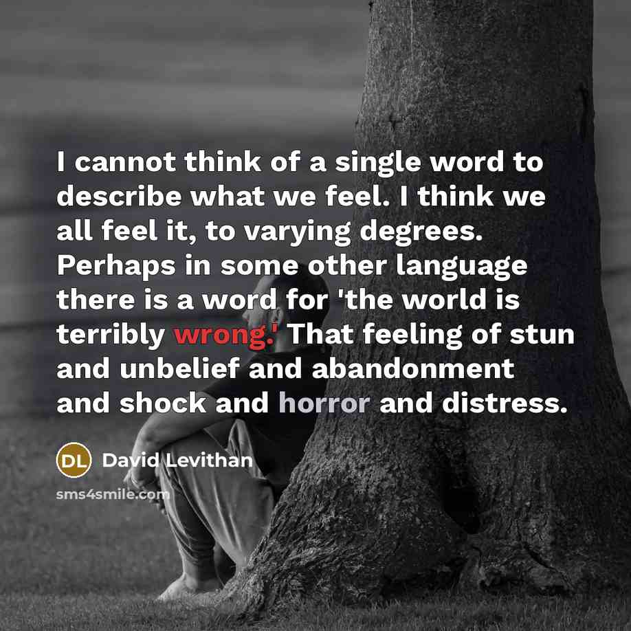 “I cannot think of a single word to describe what…” quote by David Levithan