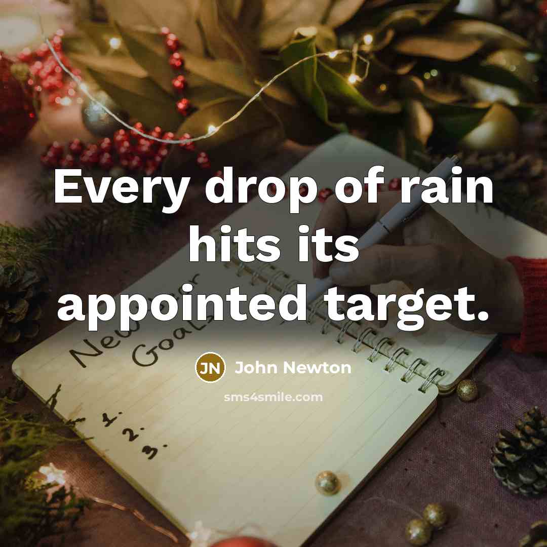 “Every drop of rain hits its appointed target.…” quote by John Newton
