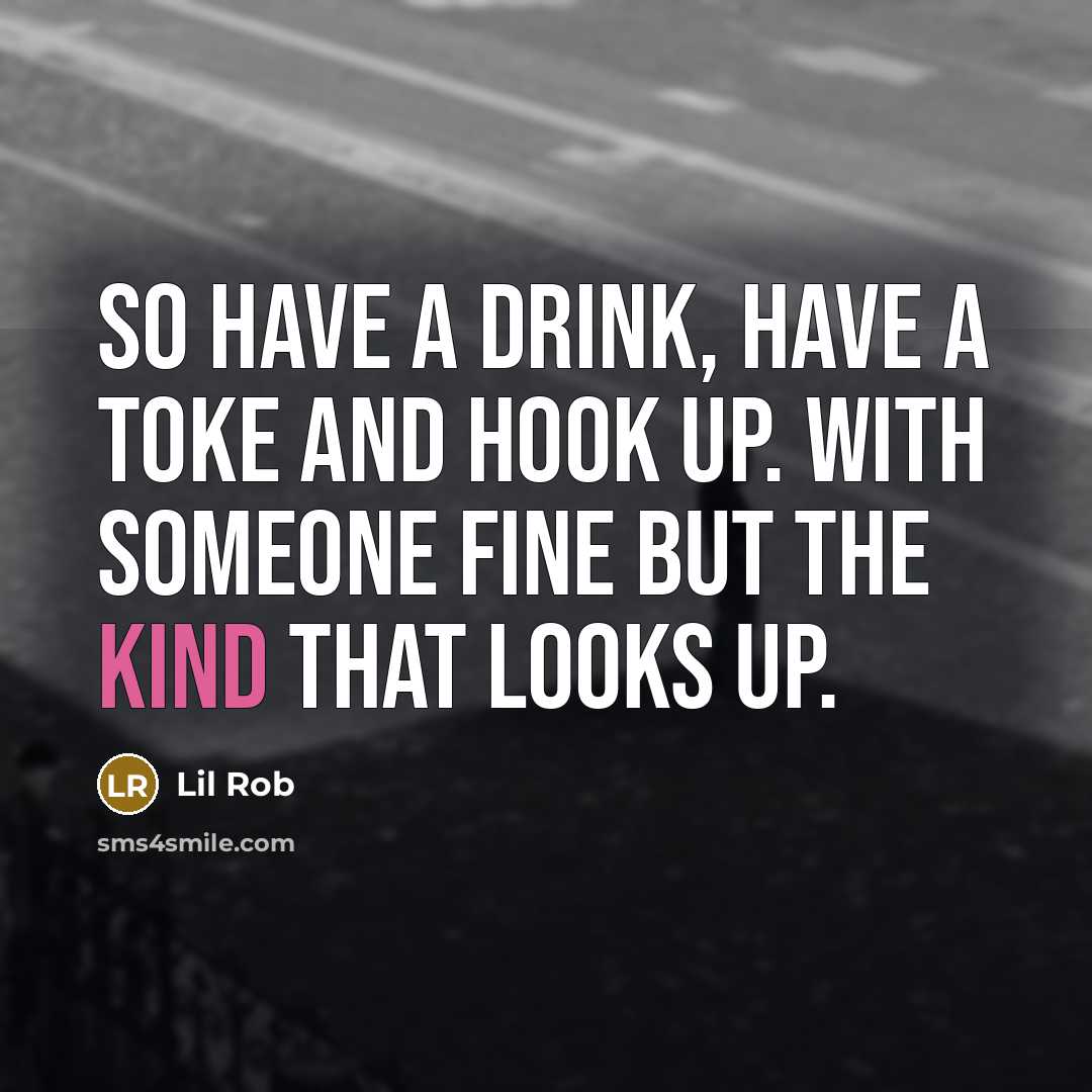 “So have a drink, have a toke and hook up.…” quote by Lil Rob