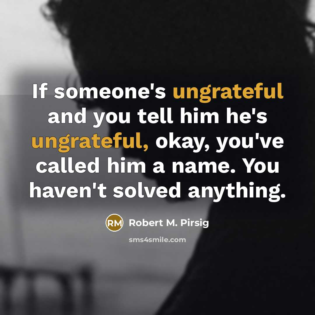 “If someone's ungrateful and you tell him he's ungrateful, okay,…” quote by Robert M. Pirsig