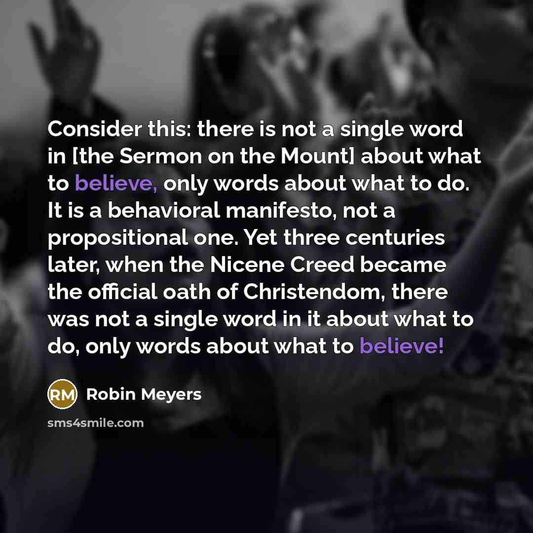 “Consider this: there is not a single word in [the…” quote by Robin Meyers