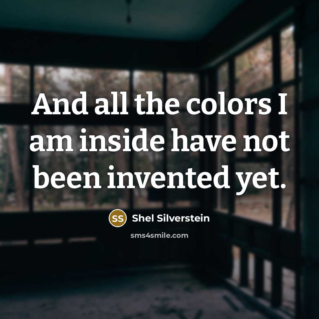 “And all the colors I am inside have not been…” quote by Shel Silverstein