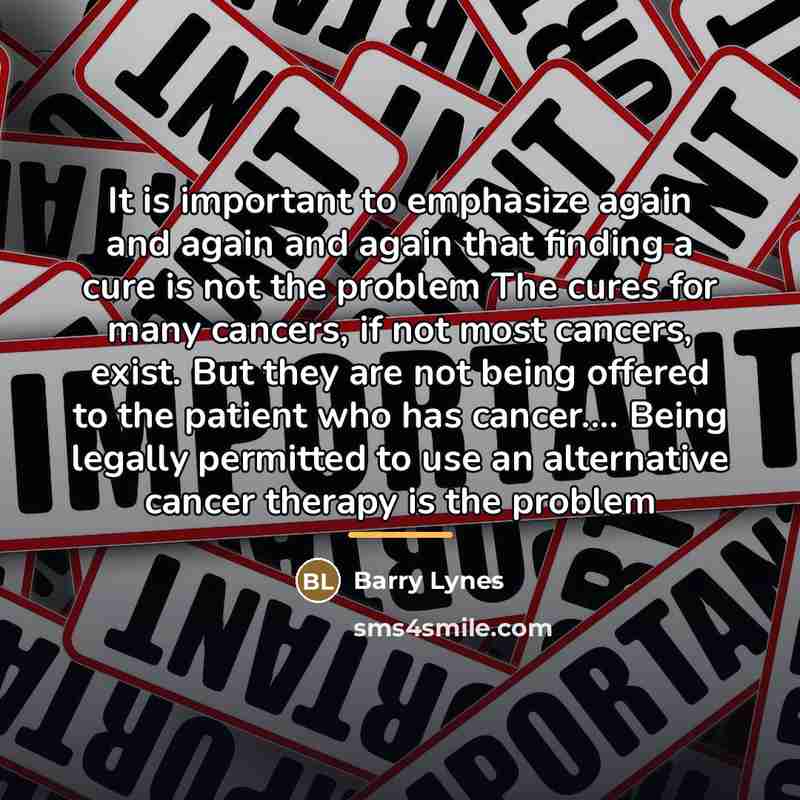 “It is important to emphasize again and again and again…” quote by Barry Lynes