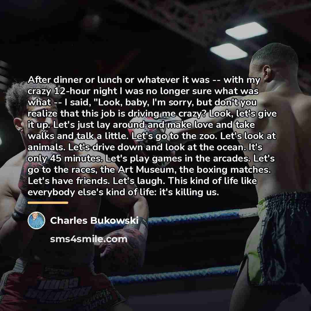 “After dinner or lunch or whatever it was -- with…” quote by Charles Bukowski