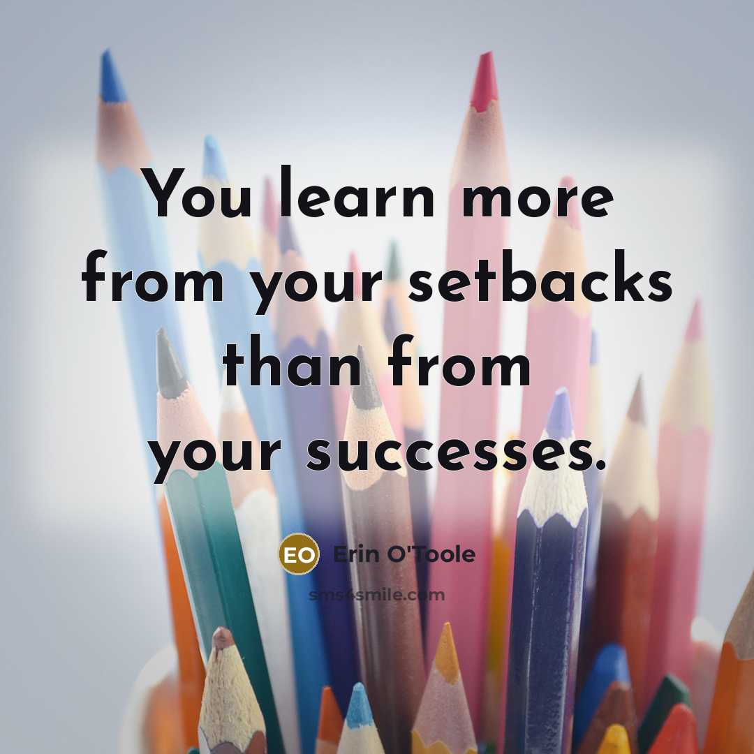 “You learn more from your setbacks than from your successes.…” quote by Erin O'Toole