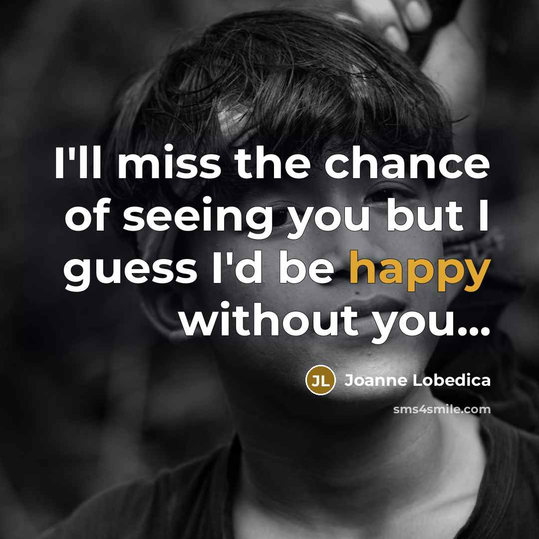 “I'll miss the chance of seeing you but I guess…” quote by Joanne Lobedica