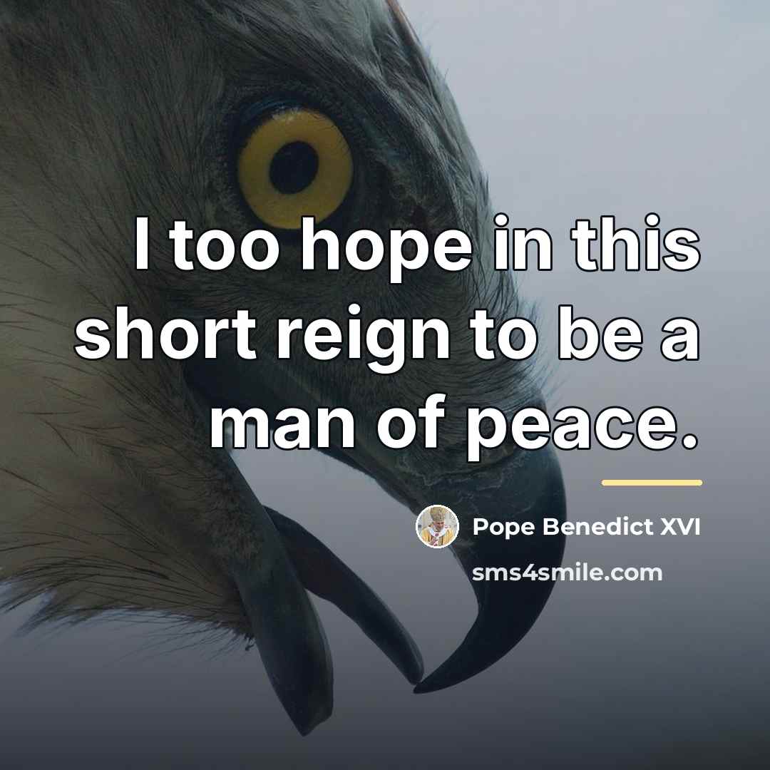 “I too hope in this short reign to be a…” quote by Pope Benedict XVI