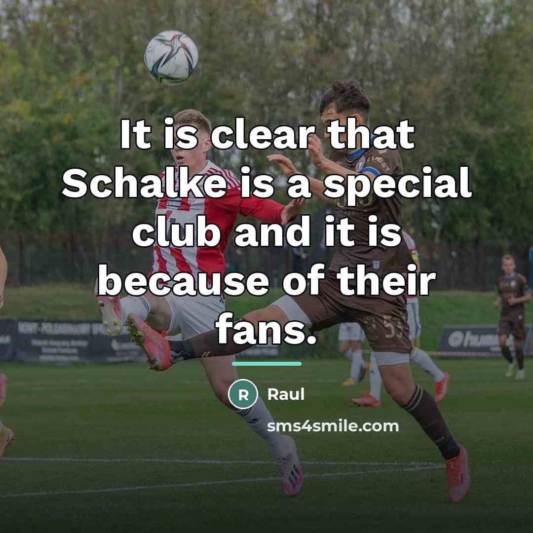 “It is clear that Schalke is a special club and…” quote by Raul