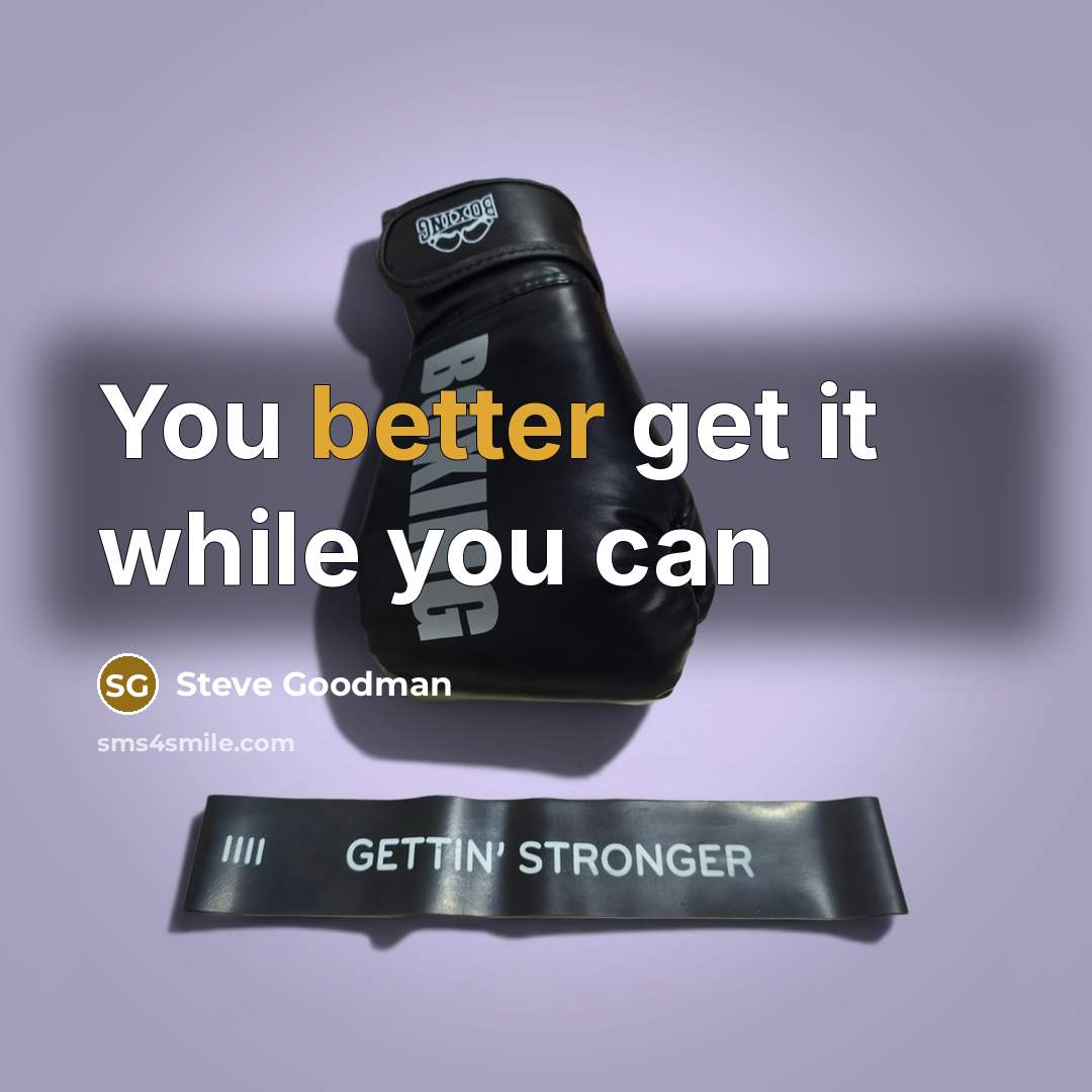 “You better get it while you can” quote by Steve Goodman