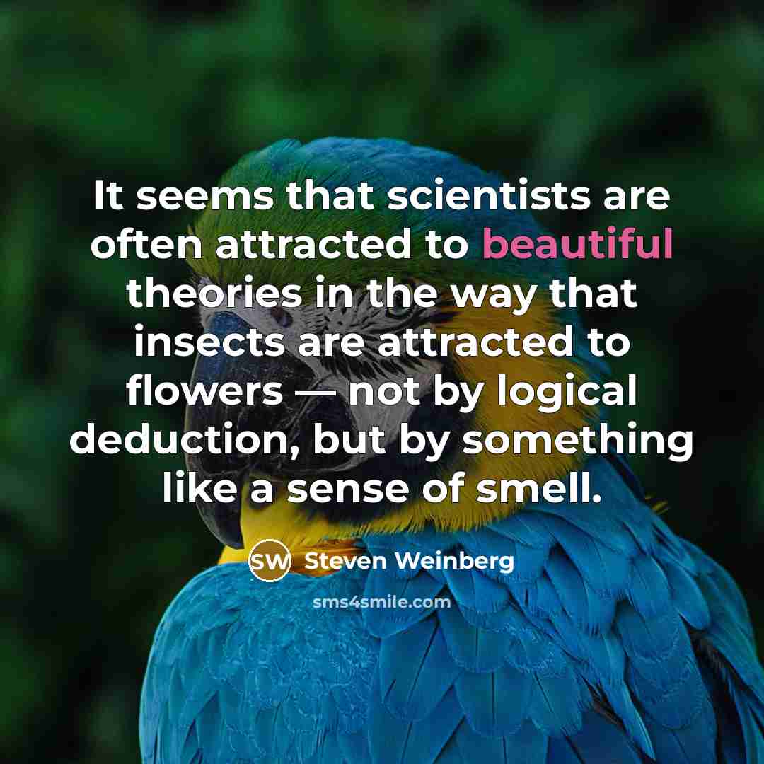“It seems that scientists are often attracted to beautiful theories…” quote by Steven Weinberg